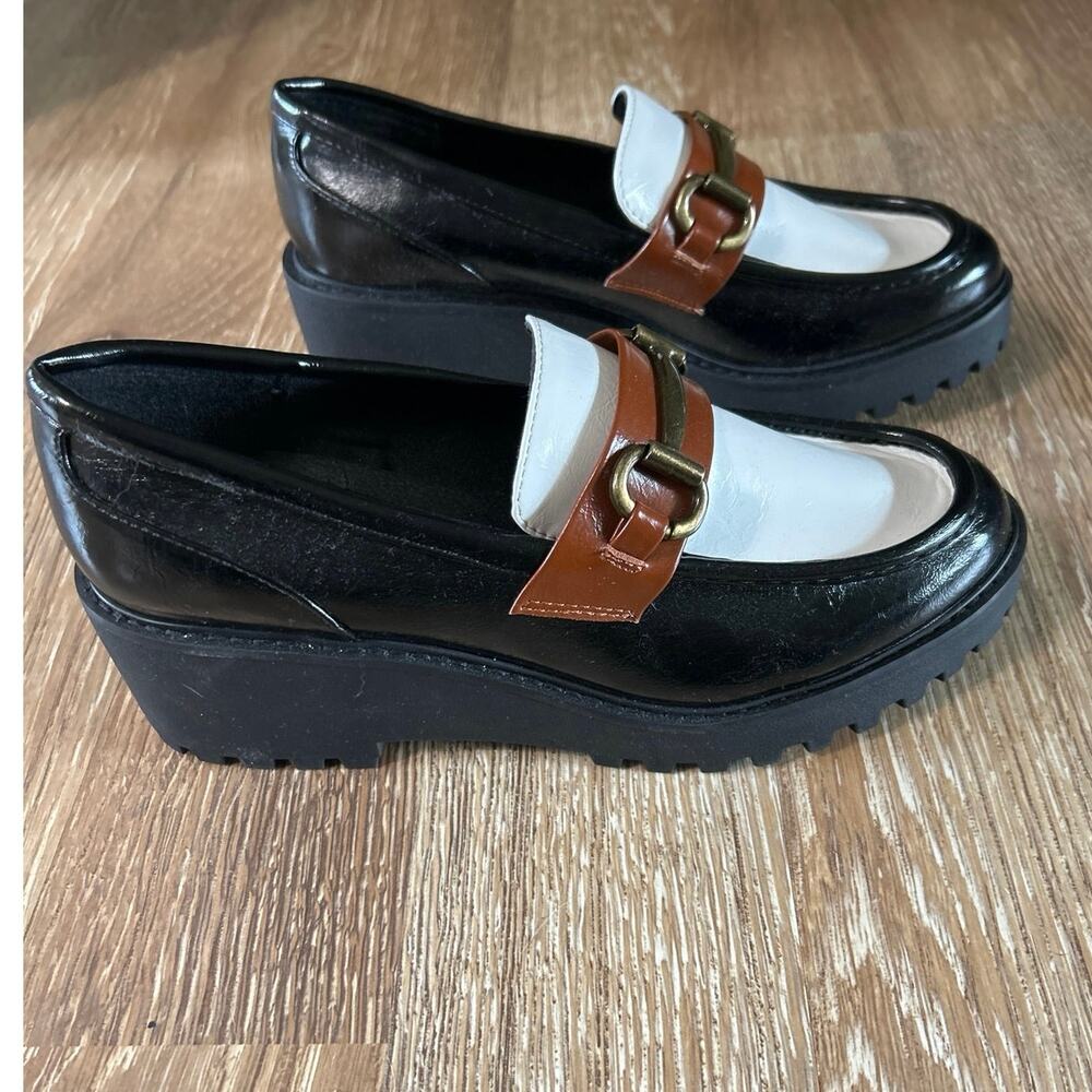 SM New York Chunky Lug Sole Loafers Platform Horsebit Colorblock Y2K 8.5